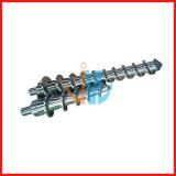 Screw and barrel for rubber machine